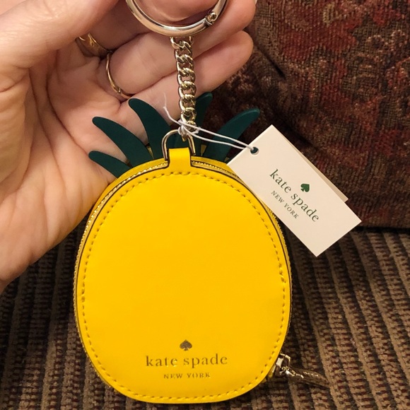NWT-Kate Spade-Pineapple Marlee Large Zip Wallet & Pineapple Novelty Coin Purse - Picture 5 of 12